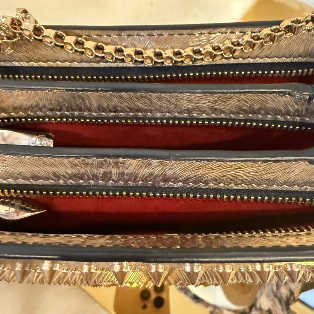 Christian Louboutin Gold Studded Crossbody Bag - Picture 2 of 3